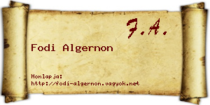 Fodi Algernon névjegykártya